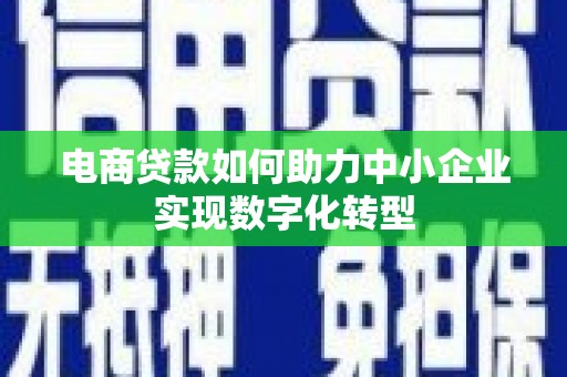 呼伦贝尔电商贷款如何助力中小企业实现数字化转型