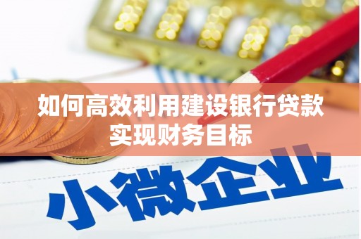 蛟河如何高效利用建设银行贷款实现财务目标