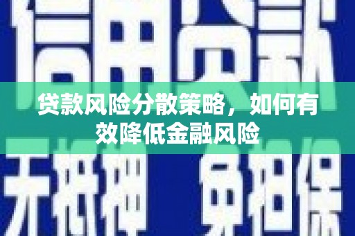 庐江贷款风险分散策略，如何有效降低金融风险