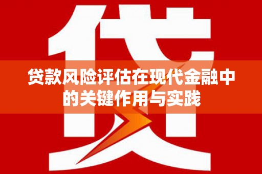 上犹贷款风险评估在现代金融中的关键作用与实践
