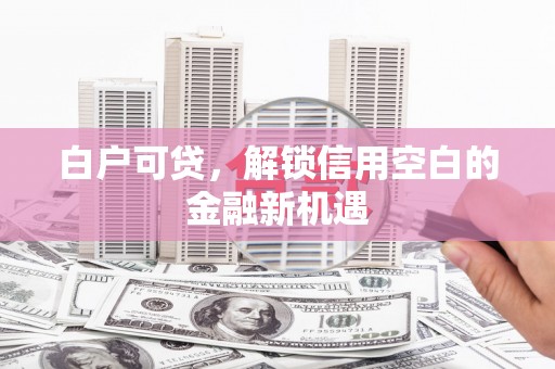 陕西白户可贷，解锁信用空白的金融新机遇