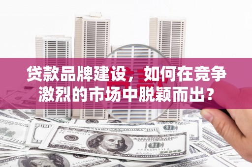 莎车贷款品牌建设，如何在竞争激烈的市场中脱颖而出？