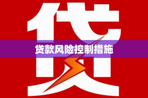 连平贷款风险控制措施