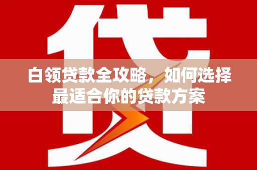 旌阳白领贷款全攻略，如何选择最适合你的贷款方案